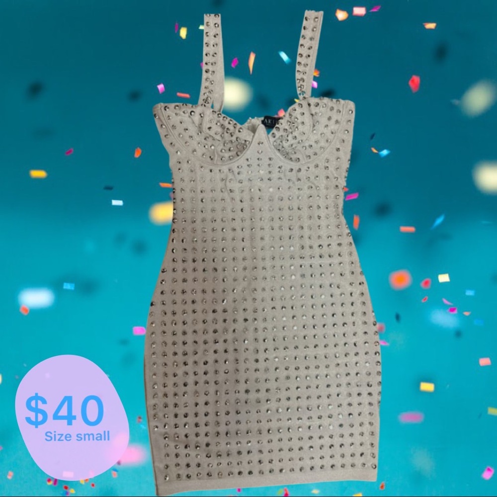 White Studded Dress